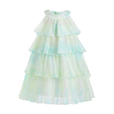 Yellow Elisia Tiered Tulle Dress