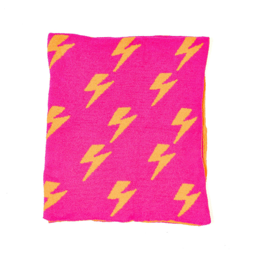 Malibu Sugars' Two Tone Lightning Bolt Reversible Blanket