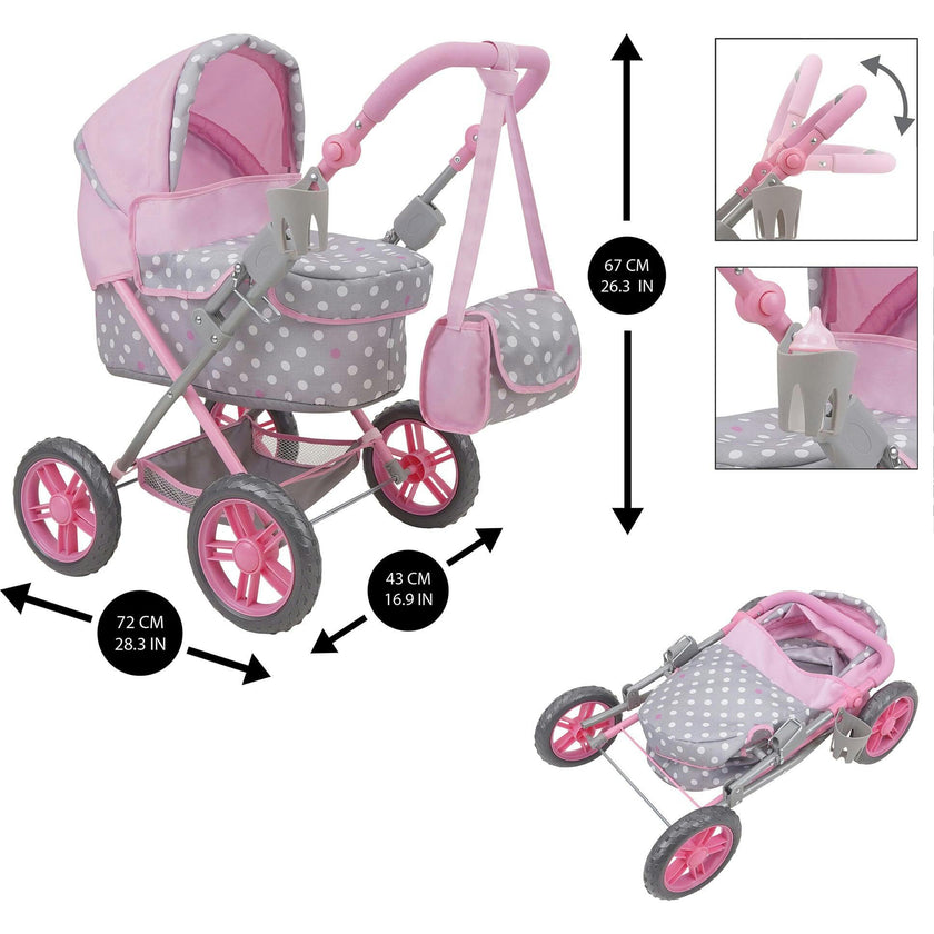 Cotton Candy Pink Amanda Doll Pram Doll Accessory - Pink