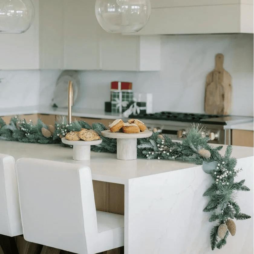 9' Flocked Woodland Pine & Berry Garland