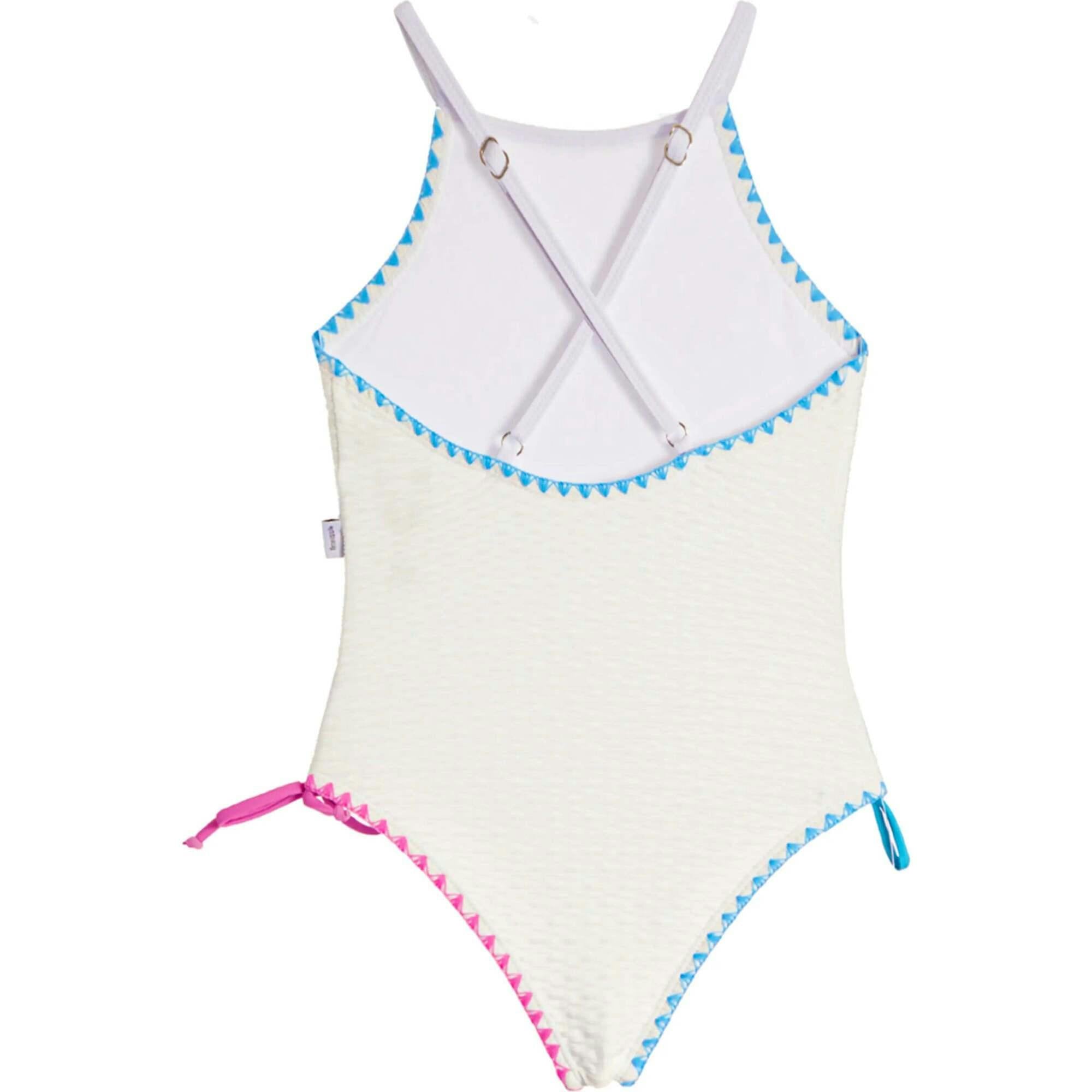 Sari Embroidered Trim One Piece Swimsuit
