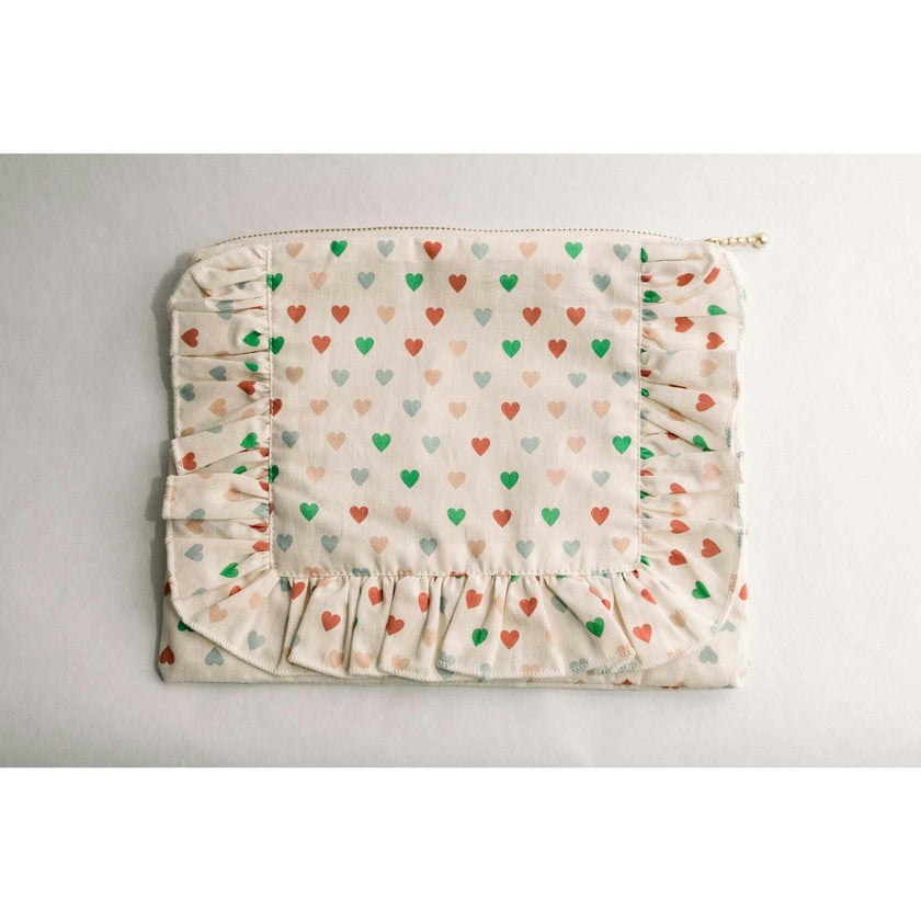 Love In Bloom Timless Floral Ruffle Zipper Pouch