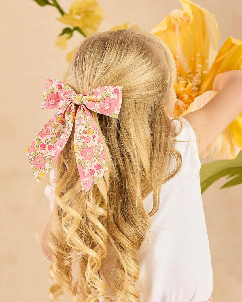 Extra Large Bow Hair Clip in Peach Sparkle Betsy