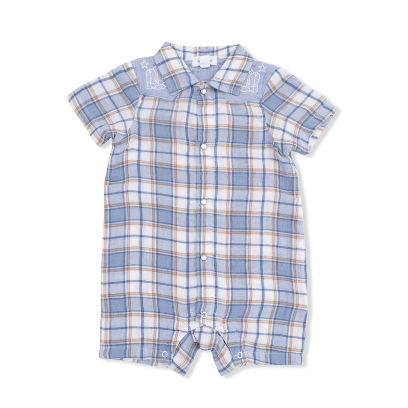 Western Boot Plaid - Western Pearl Snap Shortie