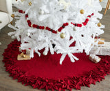 Handmade Overlapping Flowers Maroon XL Christmas Tree Skirt 72" Arcadia Home