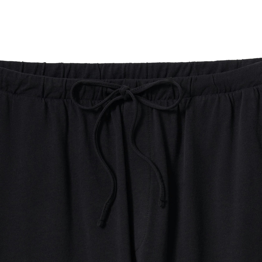 The Olivia Wide Leg Pima Pajama Set in Black