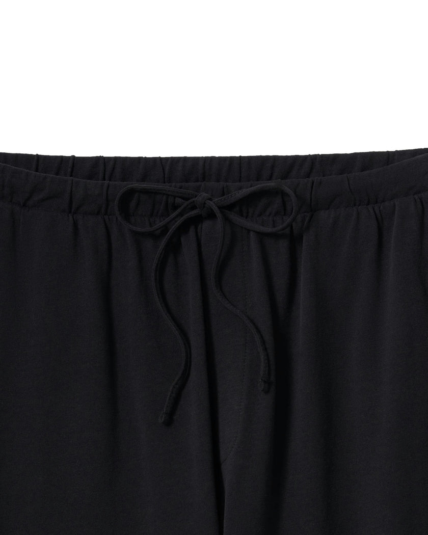 The Olivia Wide Leg Pima Pajama Set in Black