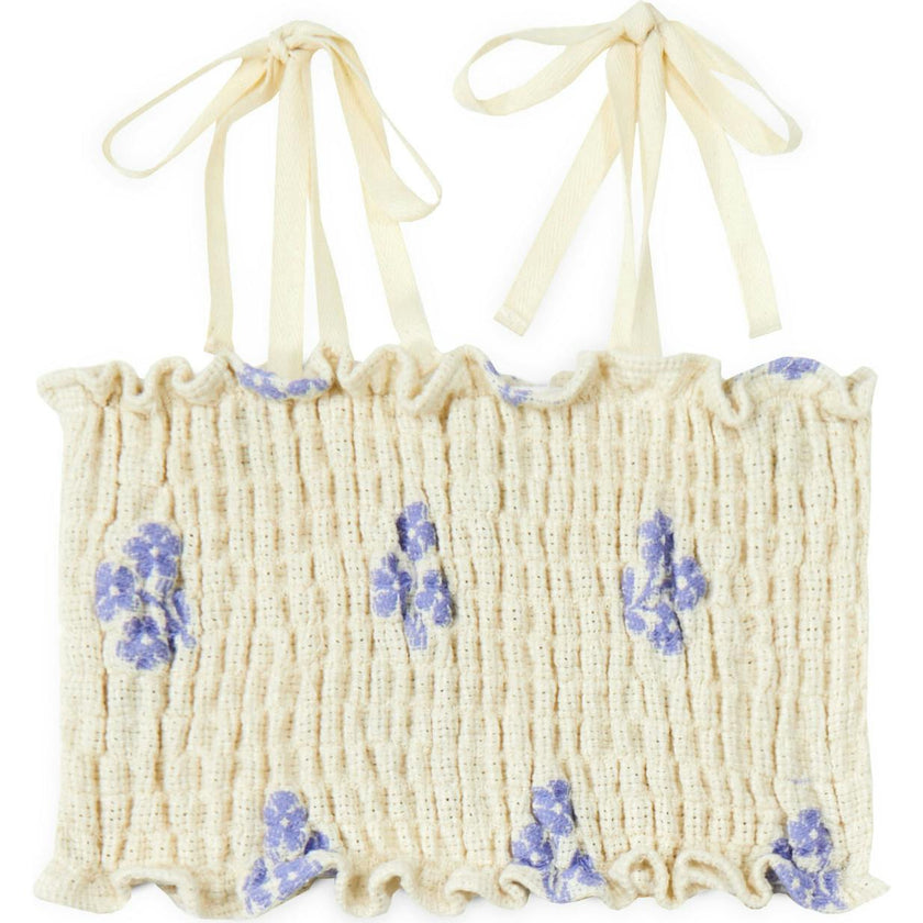Mipounet SS26 Sandrine, Top Ecru Blue