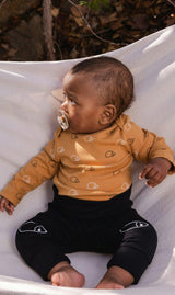 Organic Cotton Onesie Brown Printed Hedgehogs