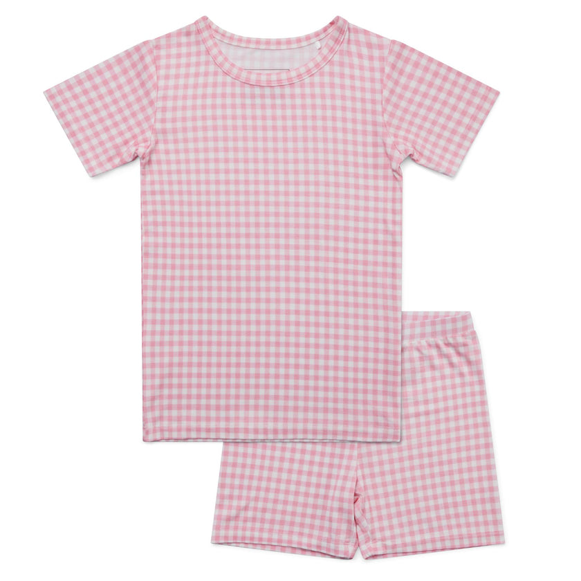 Sugar Gingham Short Sleeve & Shorts Bamboo Toddler Pajama Set