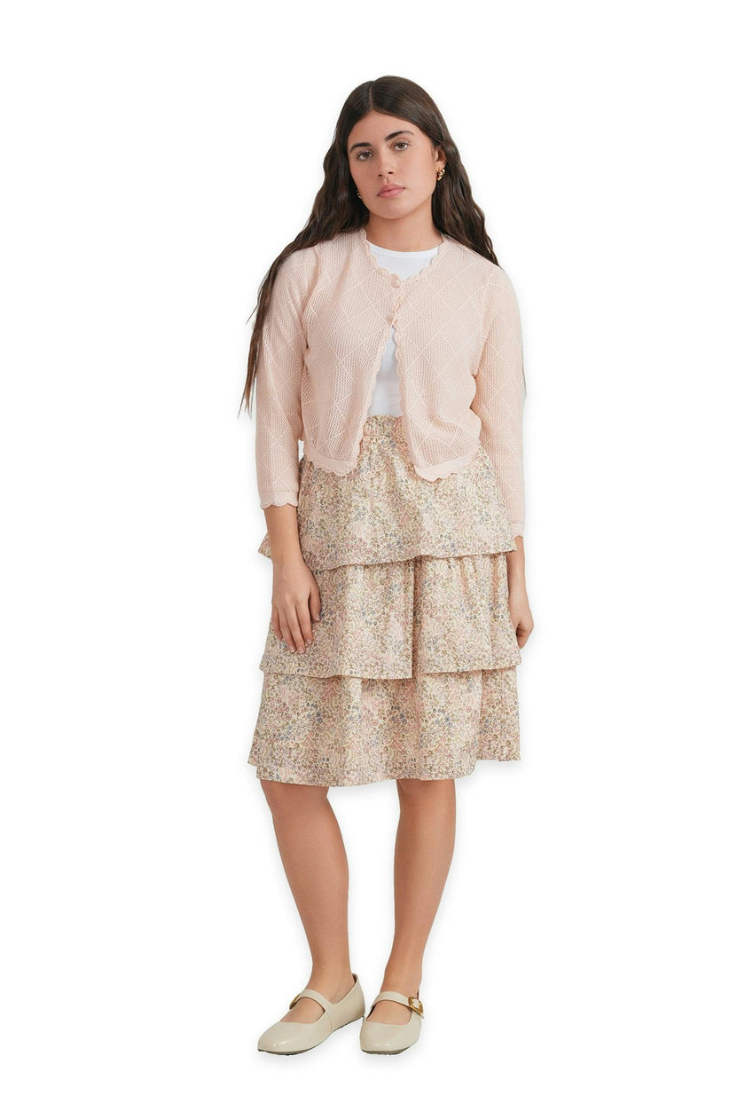 Cotton Knit Crochet Cardigan