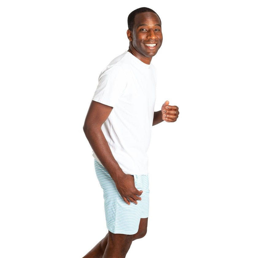 Men's Sky Blue Jersey Sleep Shorts - Organic Stretch Cotton