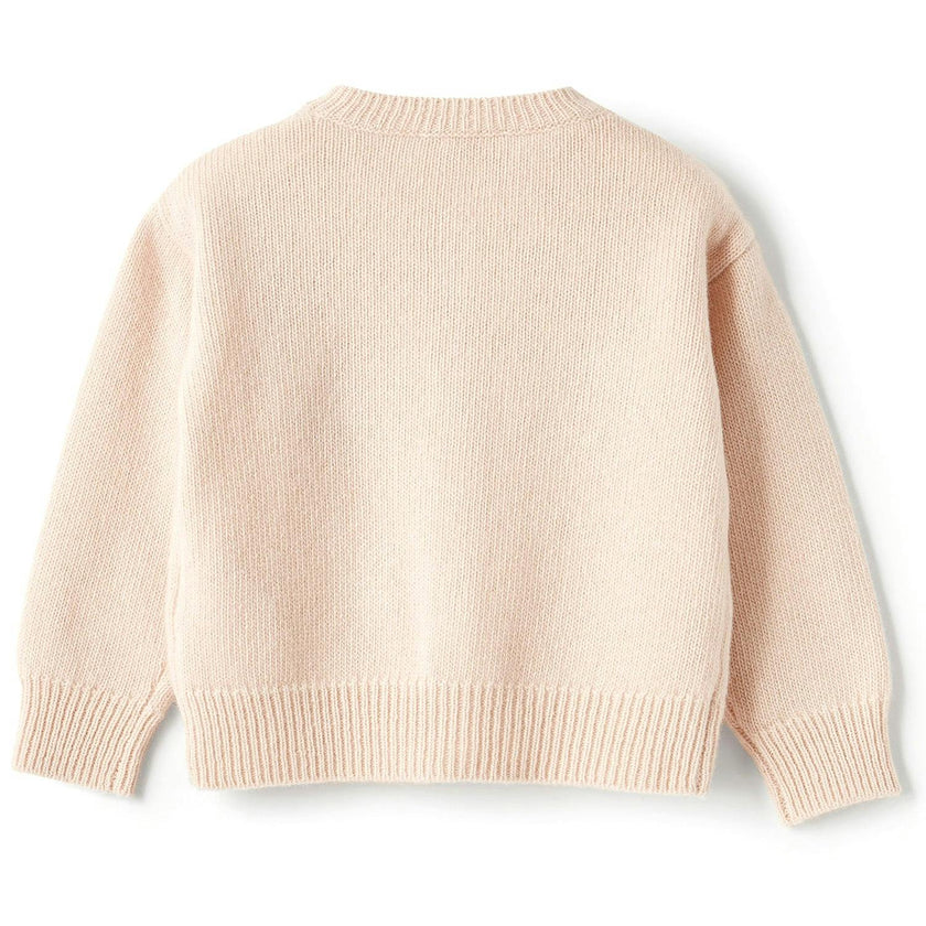 IL GUFO Embroidered Quartz Pink Baby Cardigan