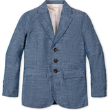 Classic Organic Chambray Suit Jacket, Blue