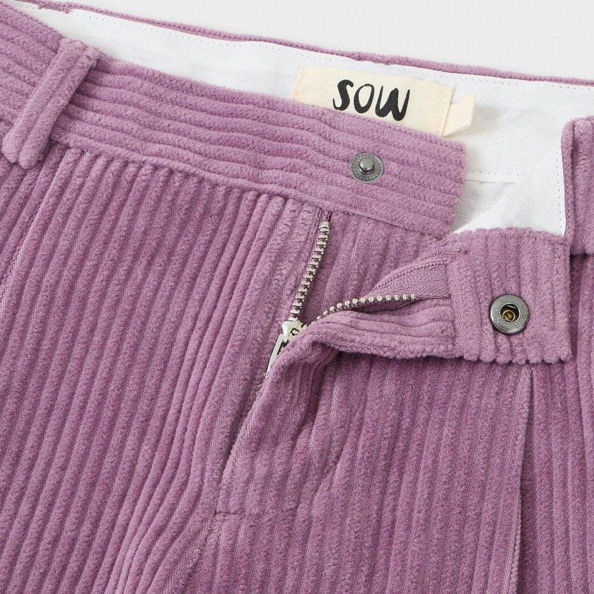 Organic Cotton Corduroy Double Pleated Wide Leg Pants