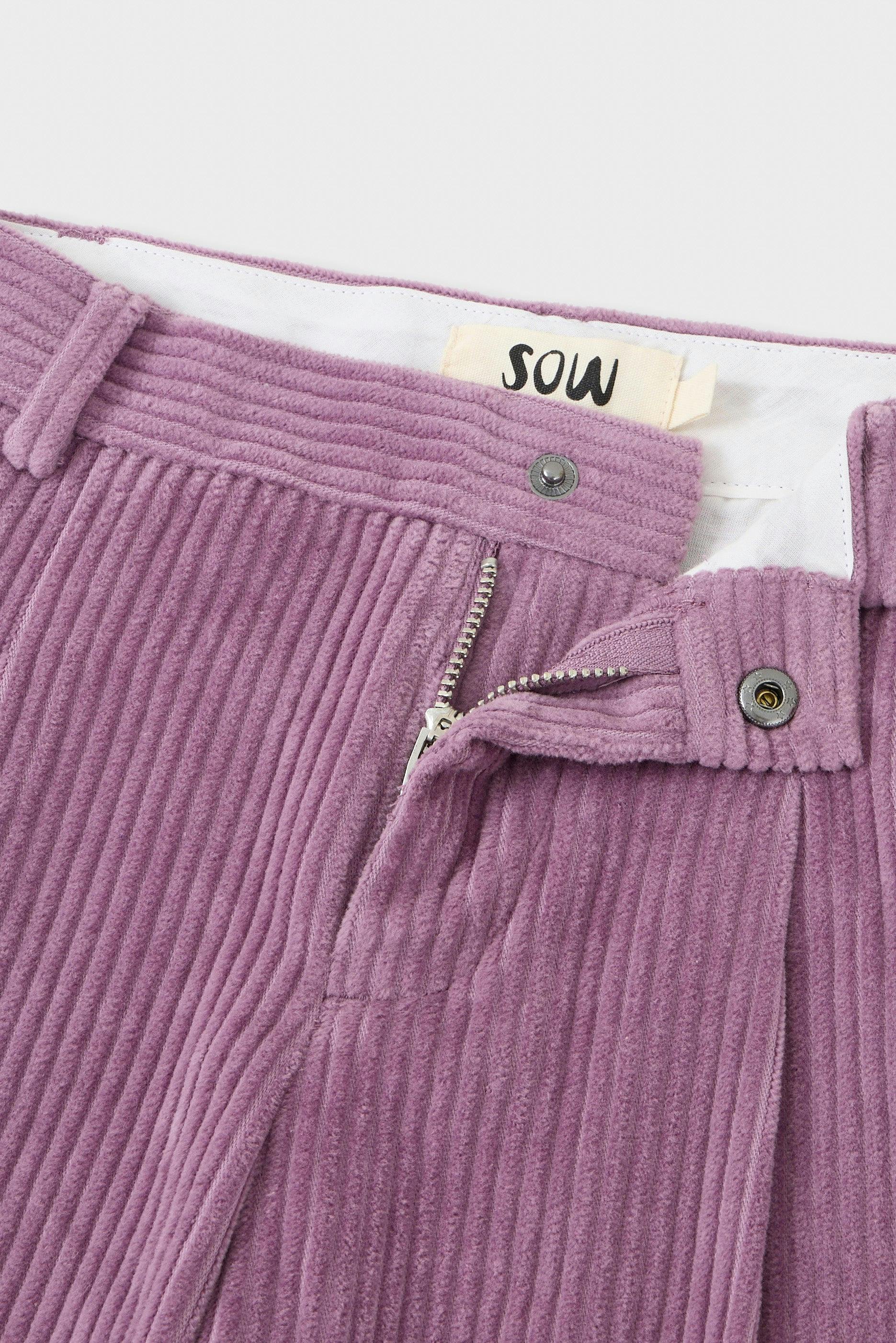 Organic Cotton Corduroy Double Pleated Wide Leg Pants