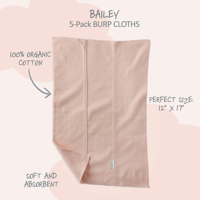 BAILEY 5-Pack BAILEY Burp Cloths