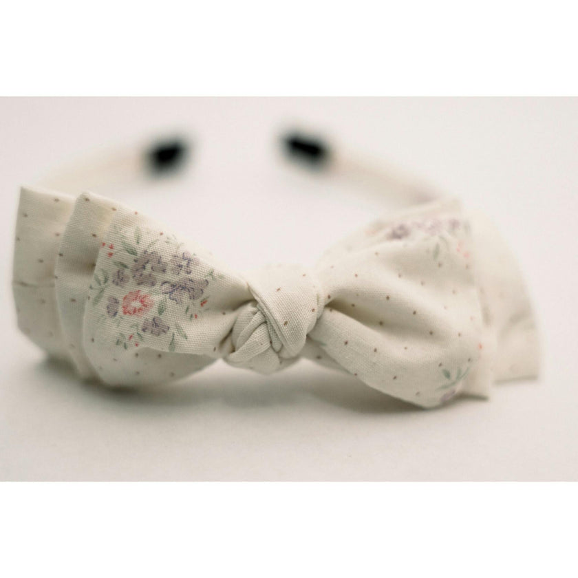 Three Little Bows Headband | Petite Meadow Dots