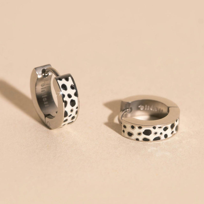 Leopard Chunky Huggie Hoop Earrings