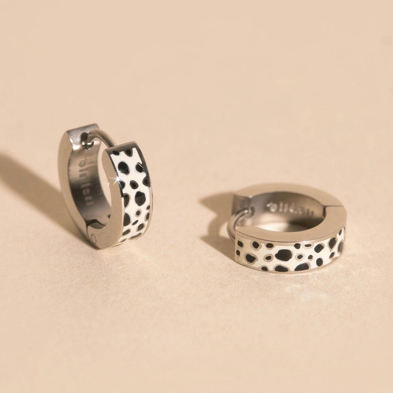 Leopard Chunky Huggie Hoop Earrings