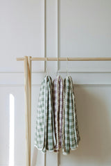 Evergreen Gingham QUILTED 6 Layer Gauze Blanket