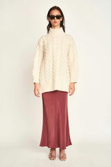 Salida Cable Turtleneck in Alabaster