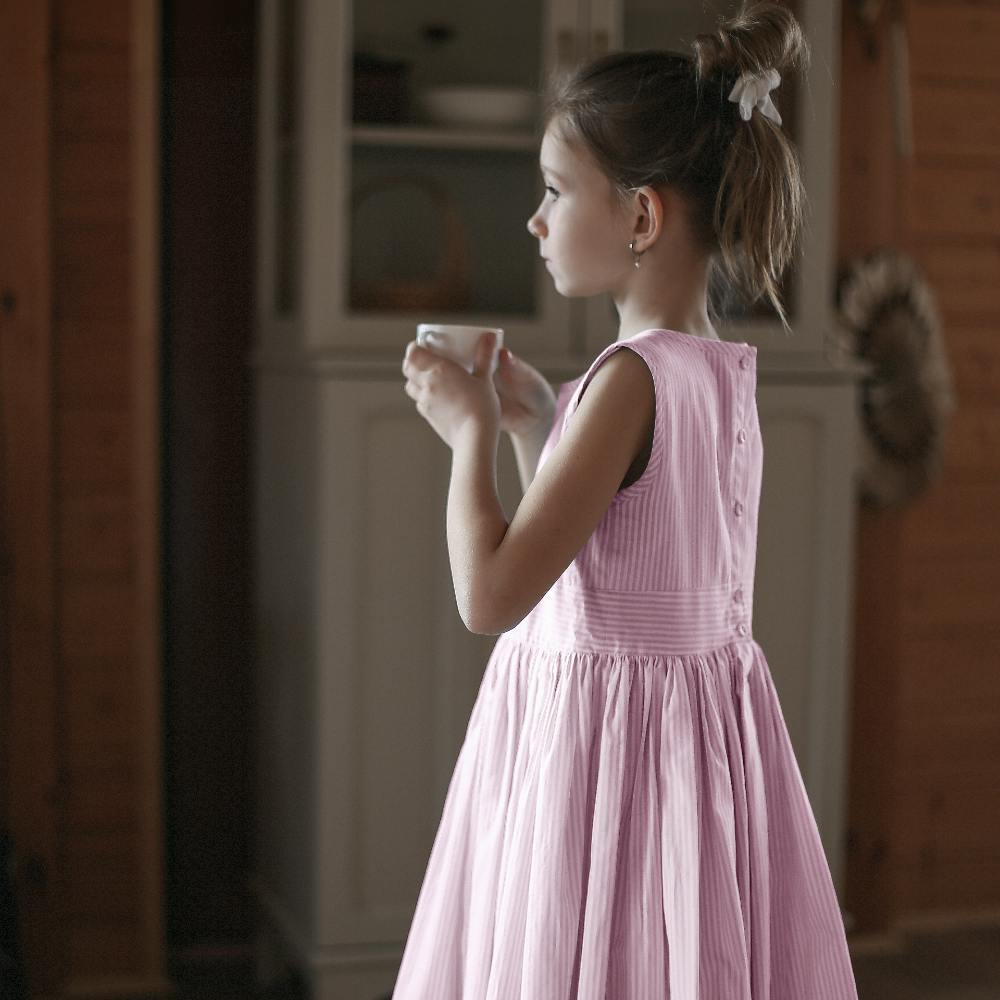 Hampstead Dress - Pastel Pink Stripe
