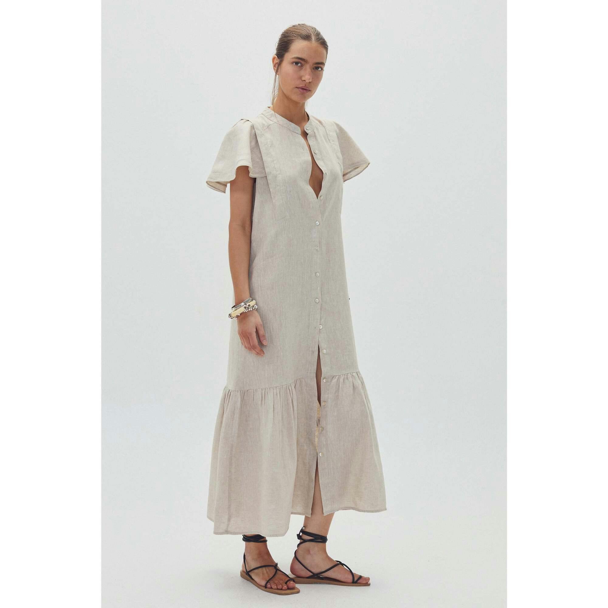 Willow Linen Dress - Natural