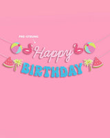 Pool Party Banner - glitter banner + icons