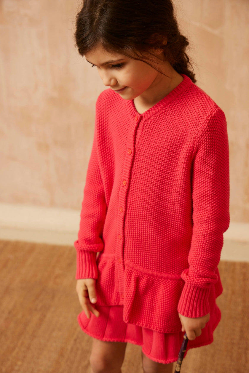 Moss Stitch Jacket | Raspberry