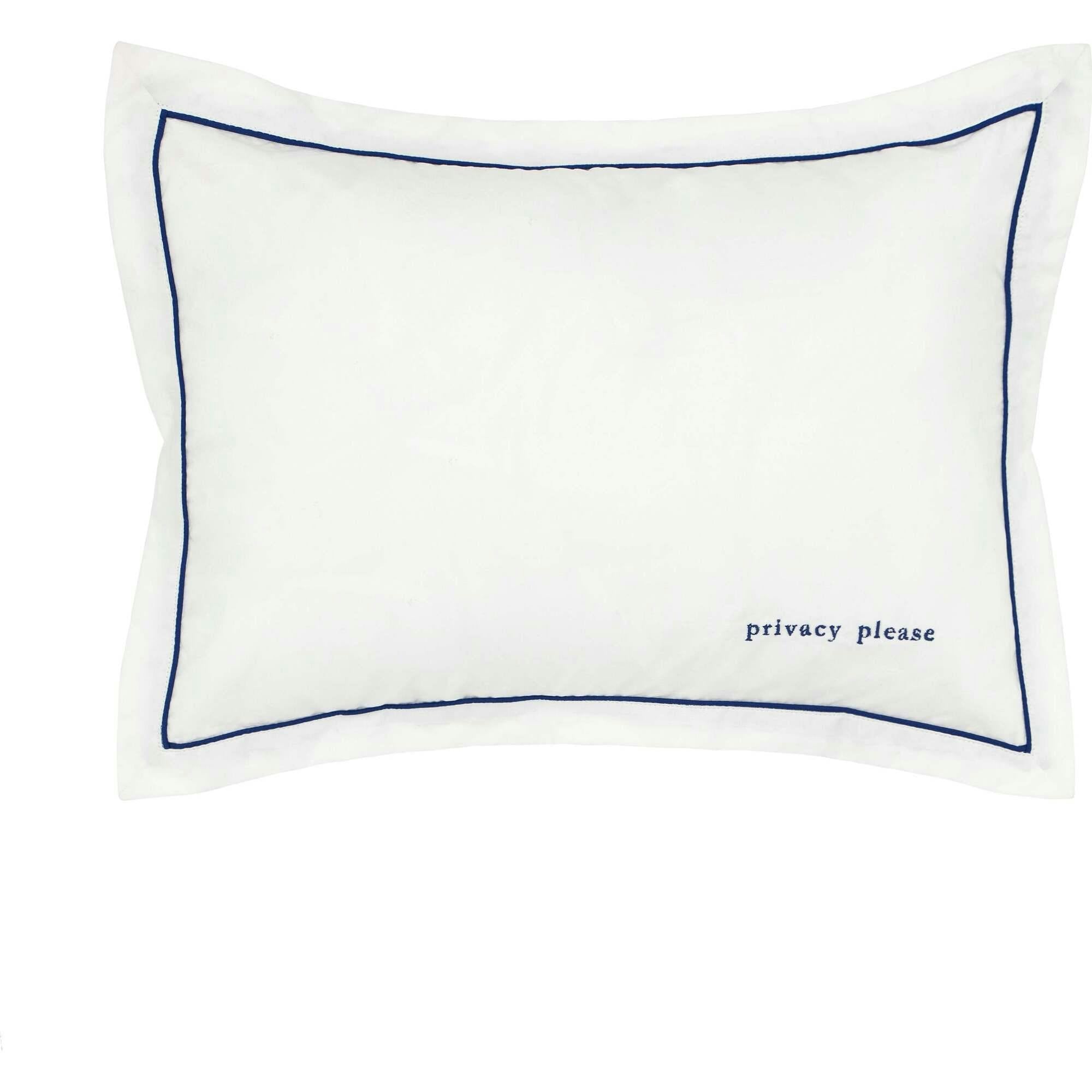 Navy Trim Decorative Pillow