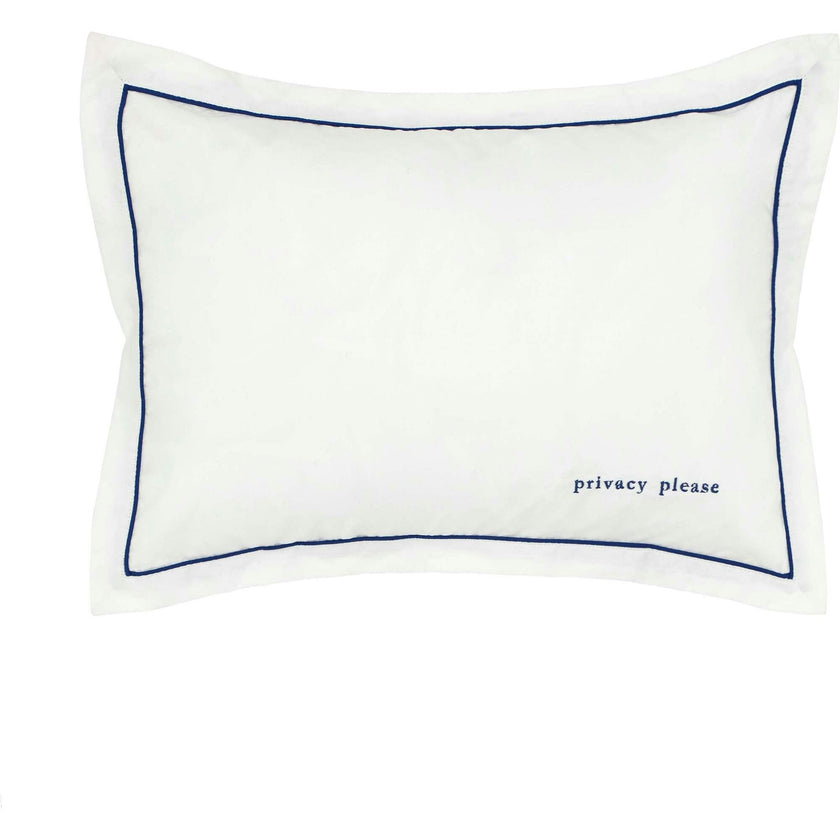 Navy Trim Decorative Pillow