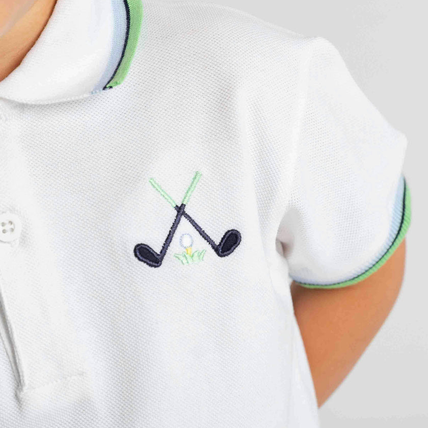 Knit Polo With Golf Clubs