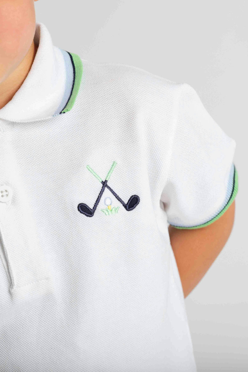 Knit Polo With Golf Clubs