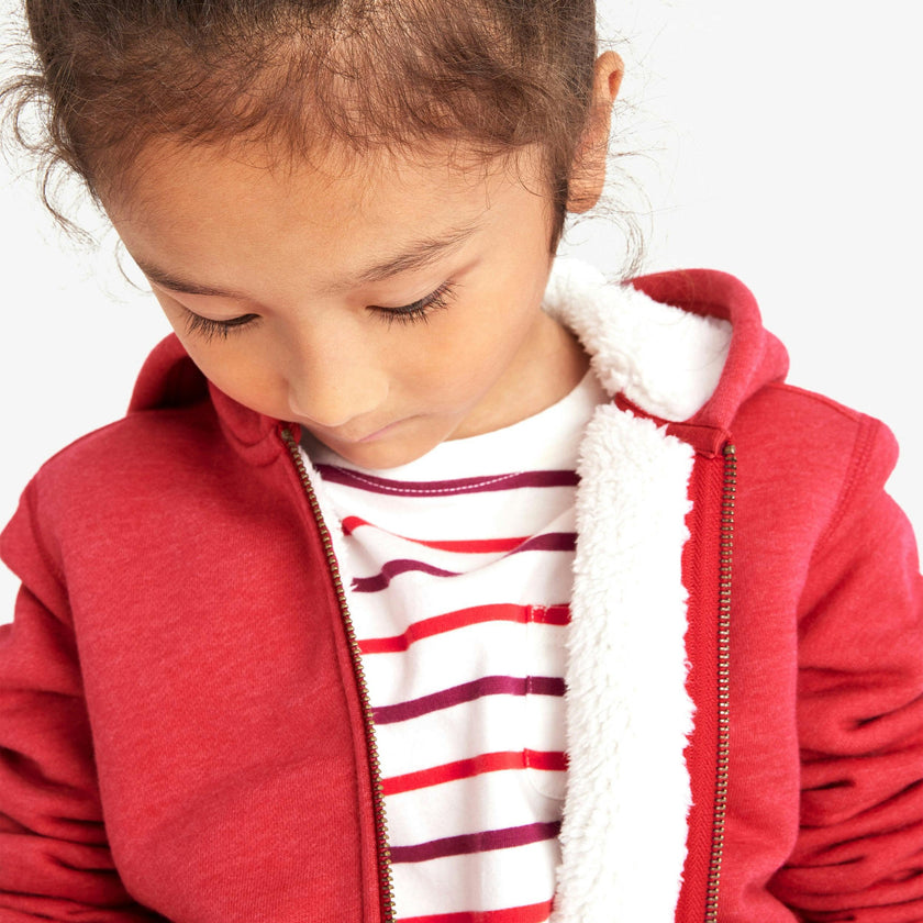 Kids teddy fleece-lined zip hoodie