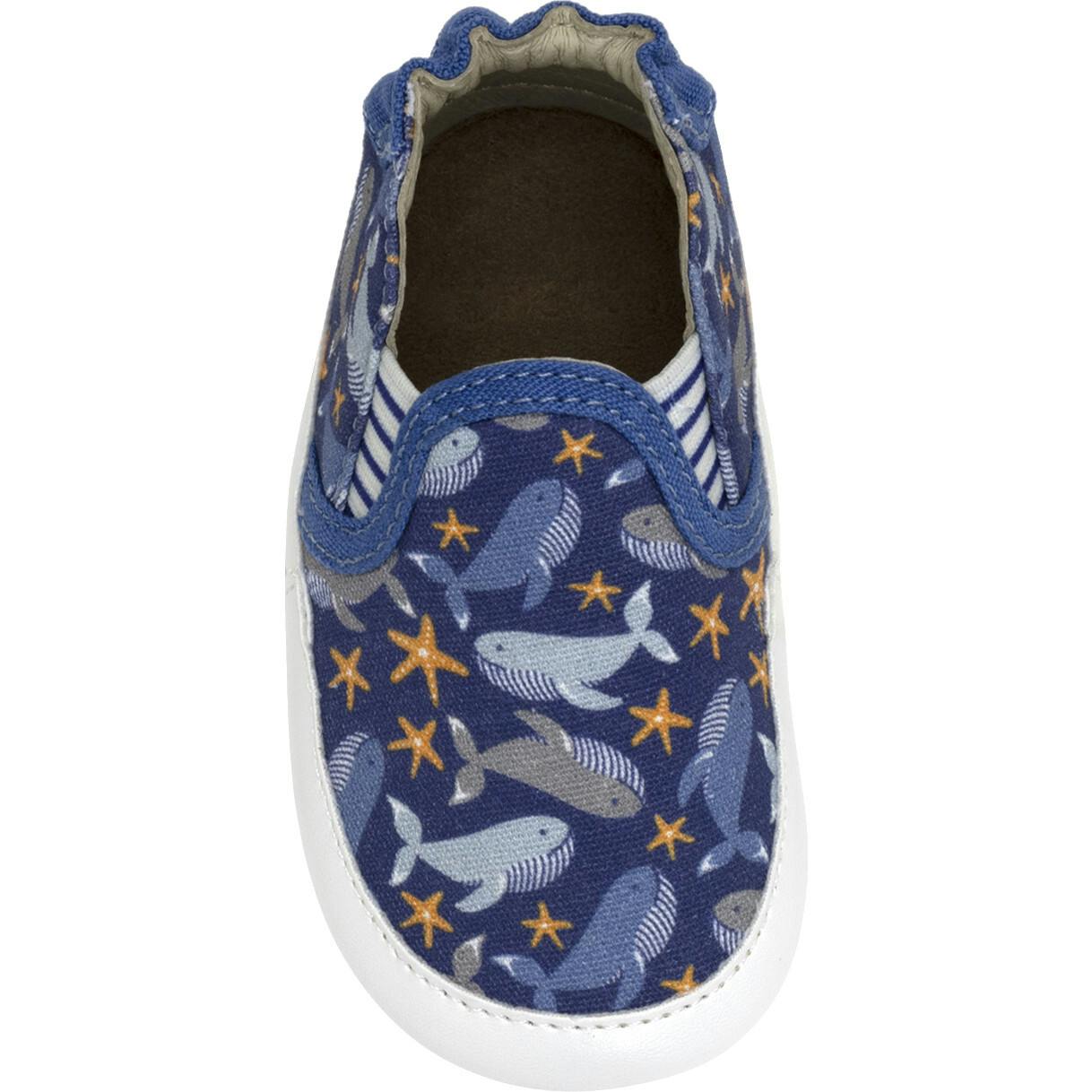Whale Tale Soft Soles in Dark Blue