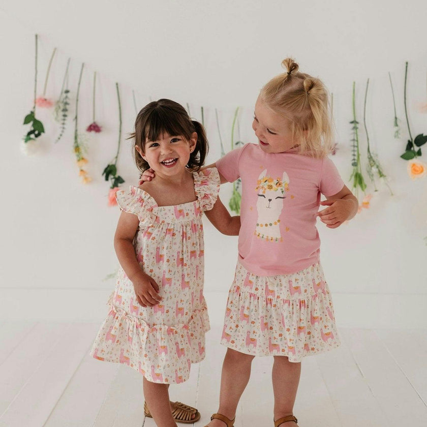 Girl's Short Sleeve Tee in Summer Blooms