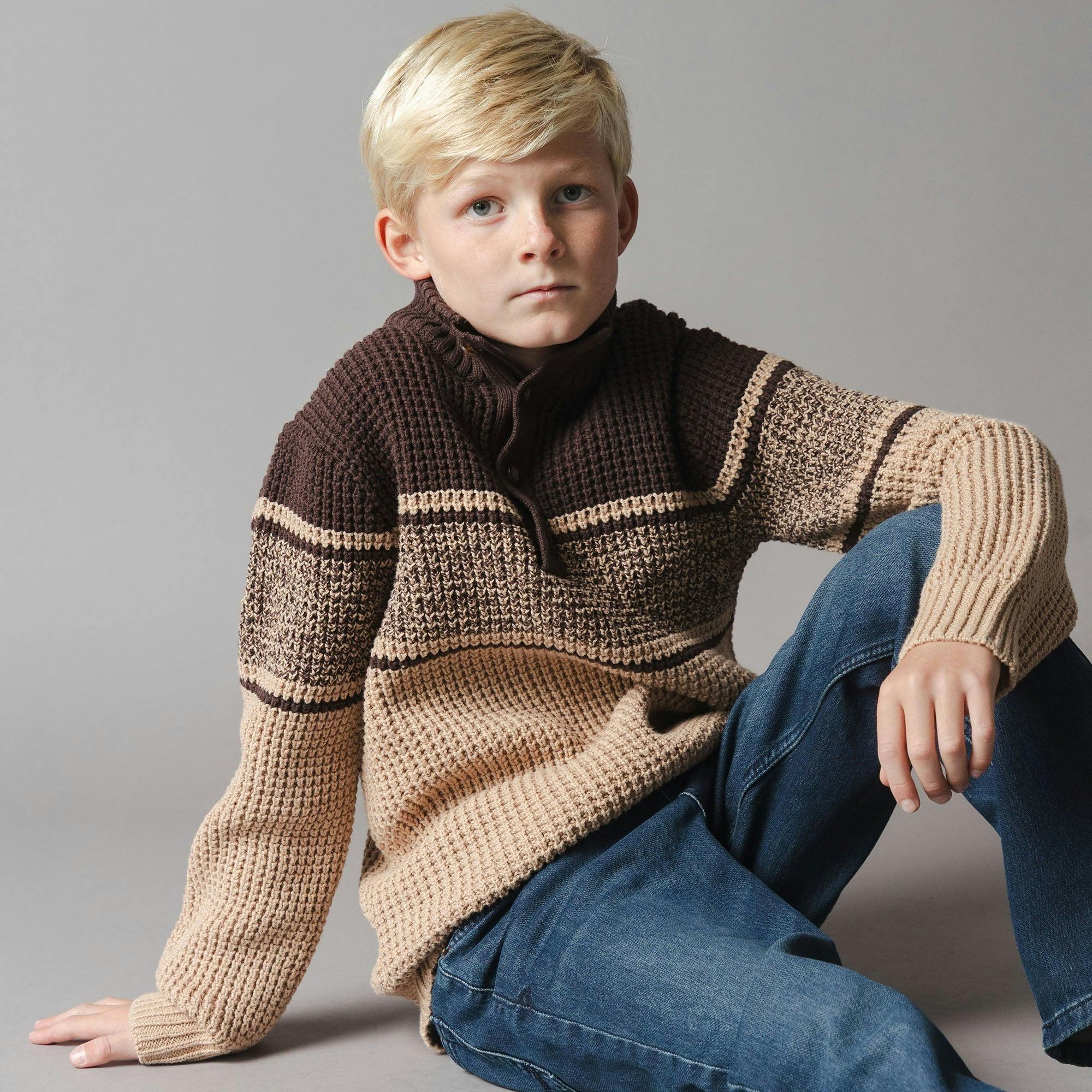 Organic Mock Neck Waffle Sweater