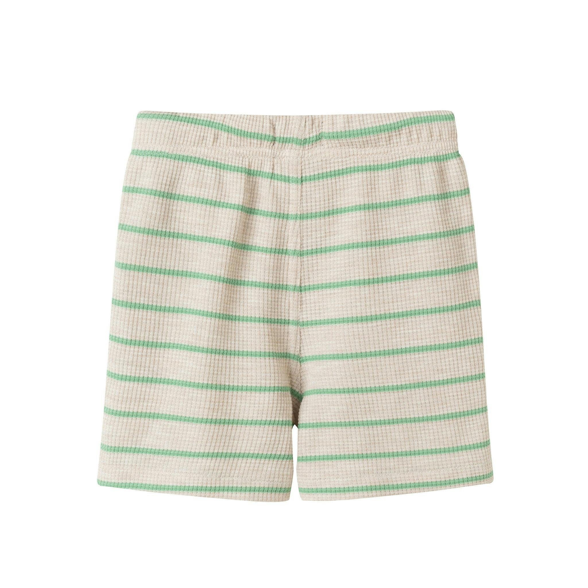 Boys Striped Waffle Polo Set | Oatmeal Dino