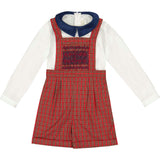 George Navy Tartan Boy Dungaree & Shirt