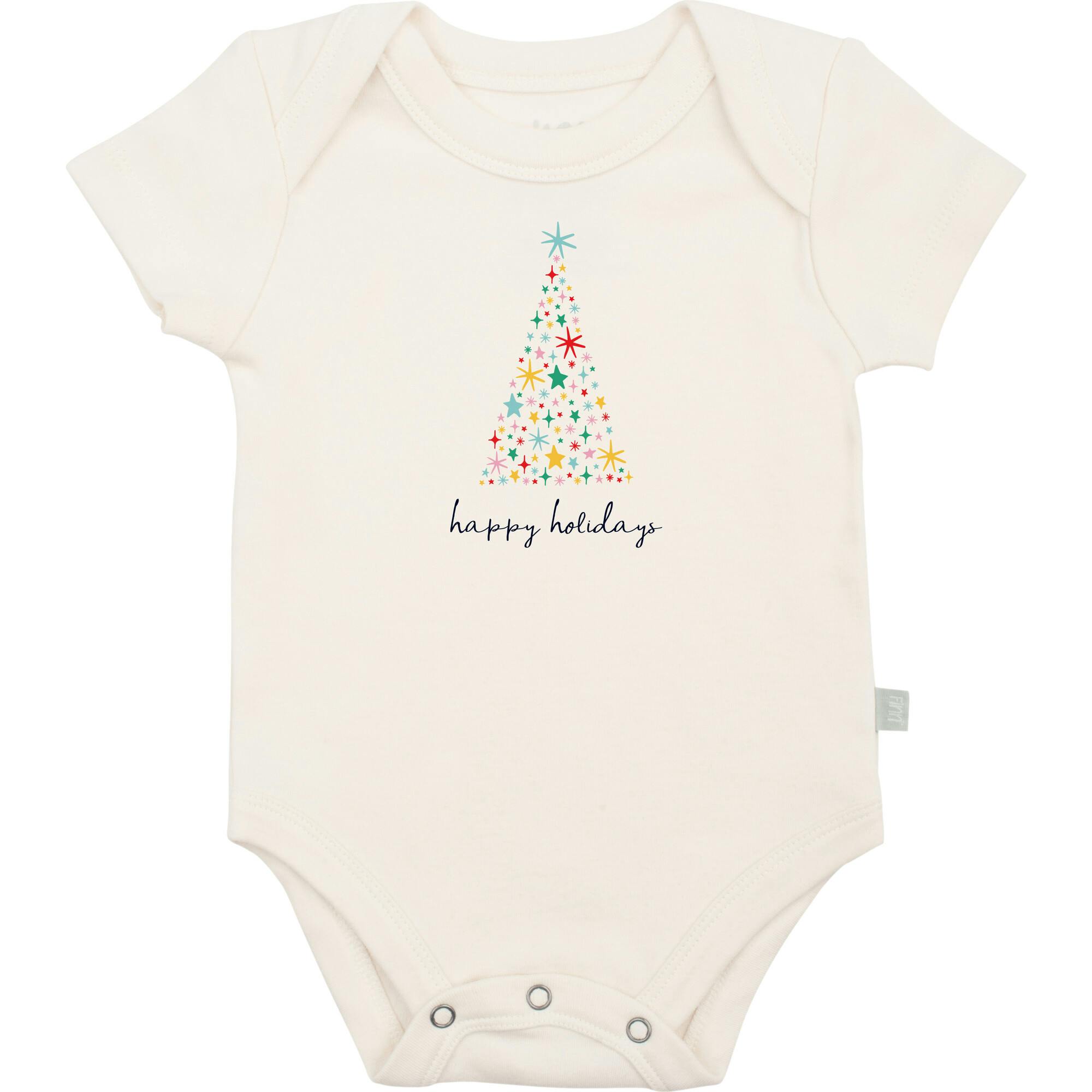 graphic bodysuit | happy holidays tree