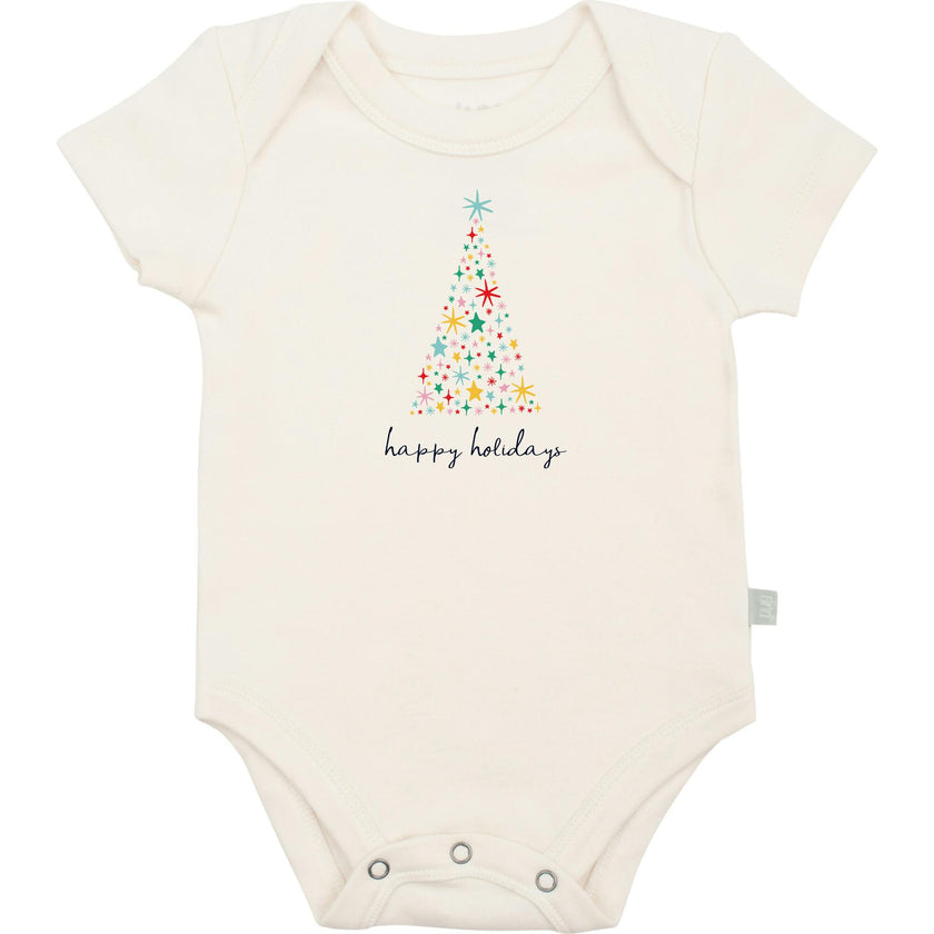 graphic bodysuit | happy holidays tree
