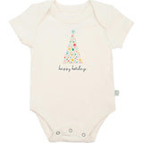 graphic bodysuit | happy holidays tree