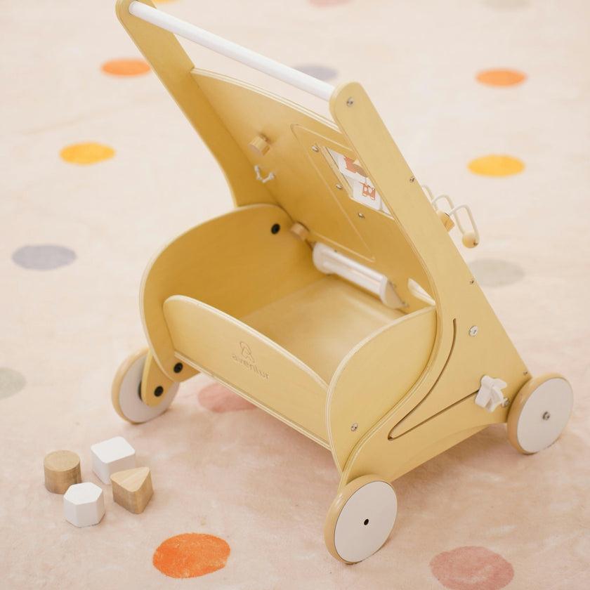 Wooden Baby Activity Walker with Sensory Play