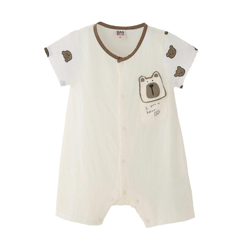 Cream Bear Romper
