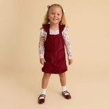 Burgundy Cotton Corduroy Overall Dress