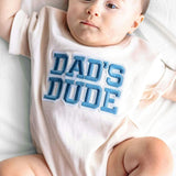 Dad's Dude Patch Short Sleeve Romper - Natural