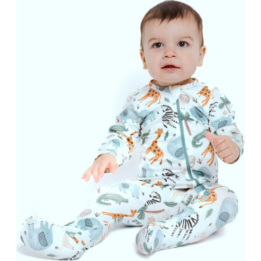 Zipped Long Sleeve Footed Onesie