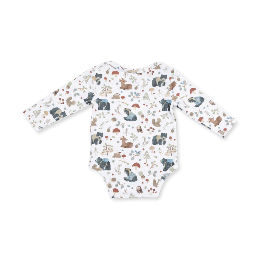 Southern Woodland Animals Green - Long Sleeve Bodysuit