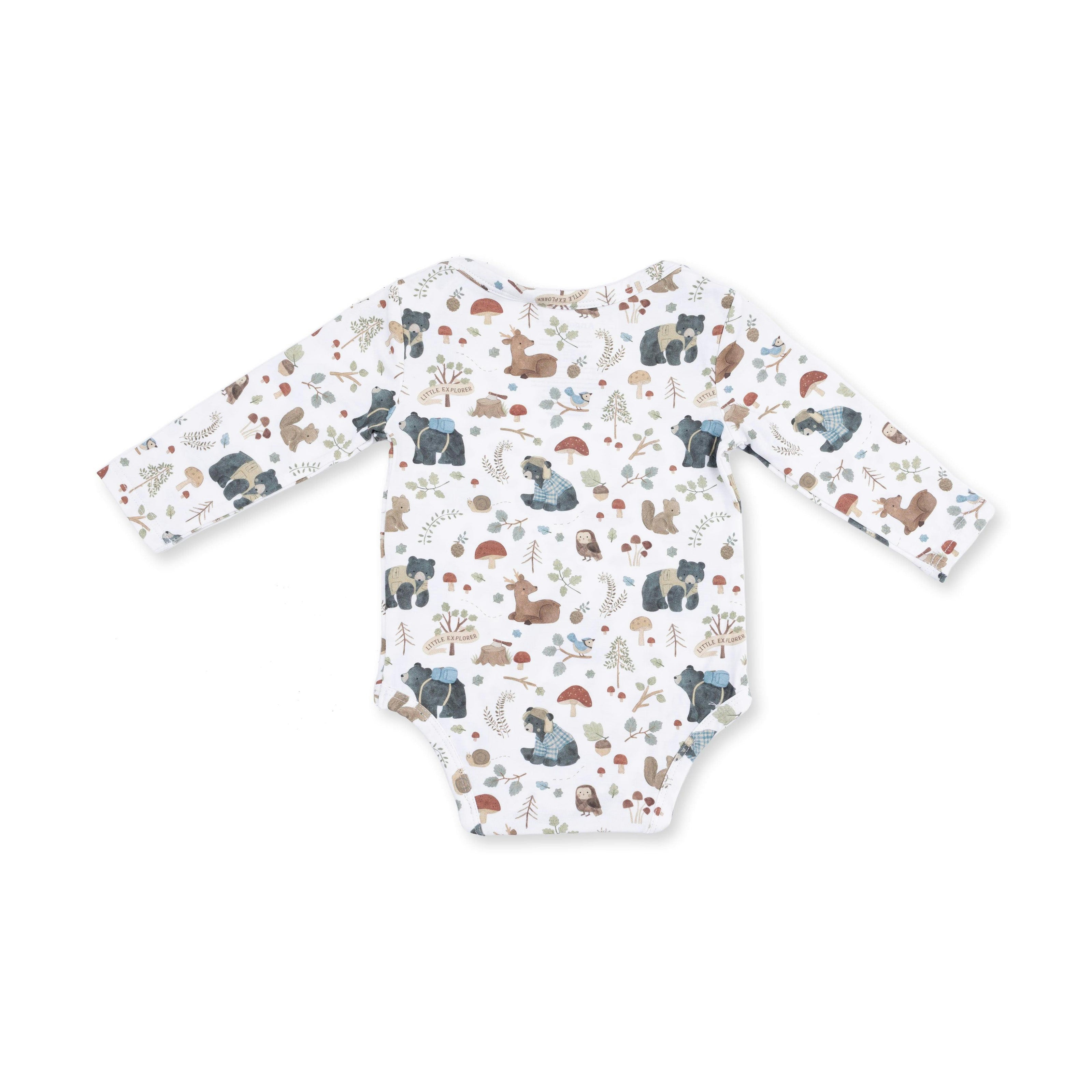 Southern Woodland Animals Green - Long Sleeve Bodysuit